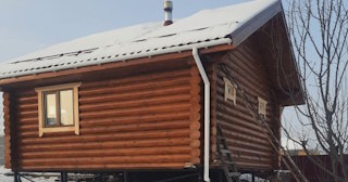 Баня из оцилиндрованного бревна под ключ в Пятигорске - от 134329 рублей