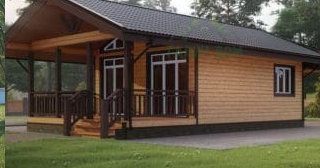 Проект одноэтажного дома из бруса с террасой - Строительство в Пятигорске от Строй-Птг от 134329 руб.
